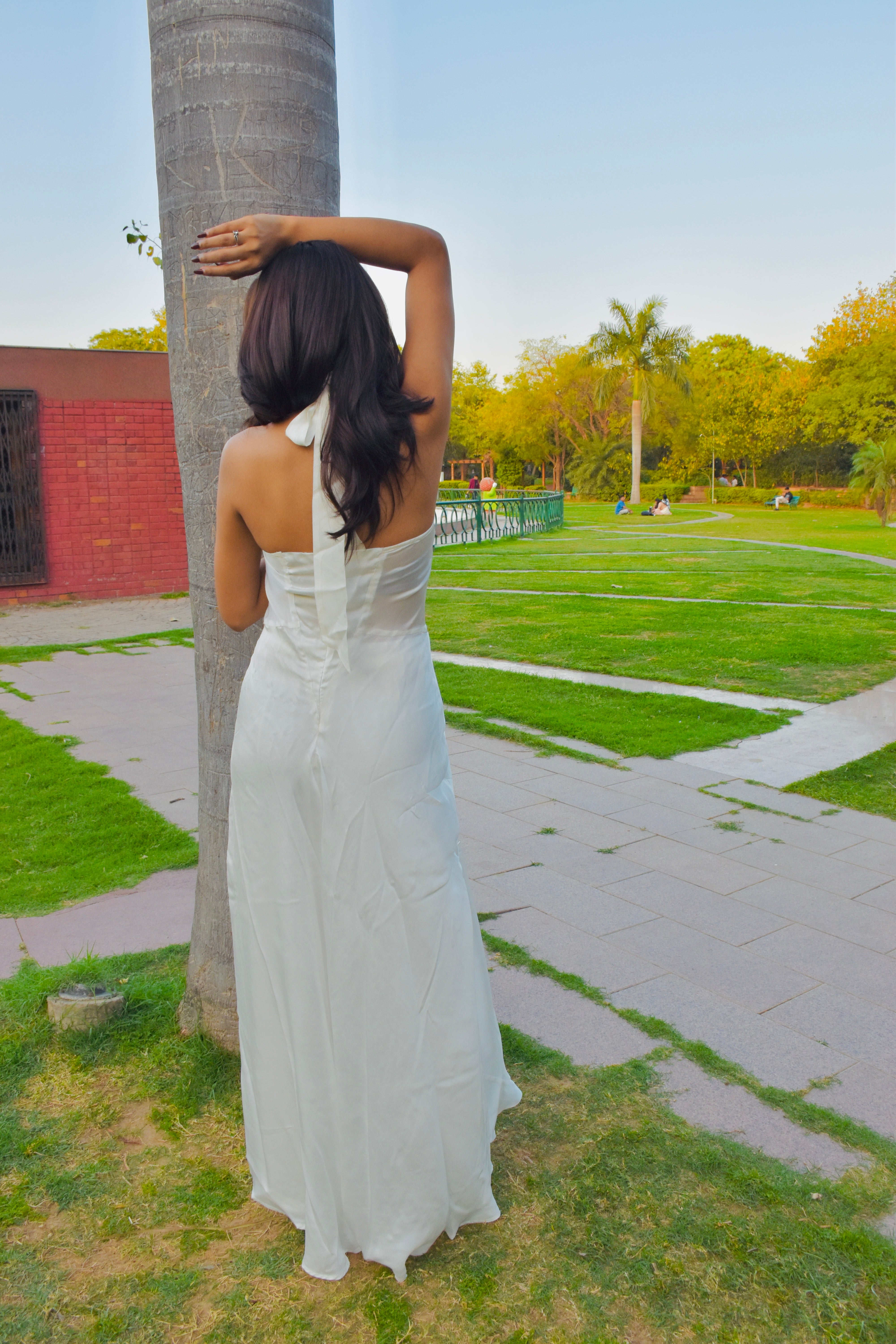 Ivory Aura Satin Gown