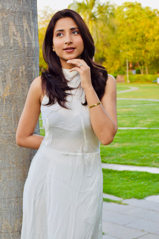 Ivory Aura Satin Gown