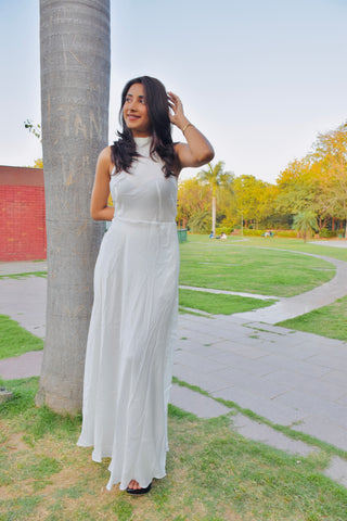 Ivory Aura Satin Gown