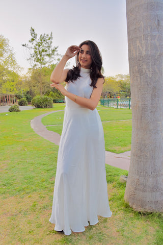 Ivory Aura Satin Gown