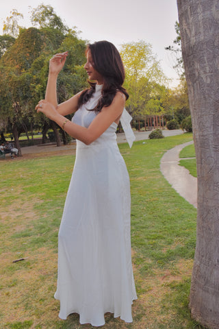 Ivory Aura Satin Gown