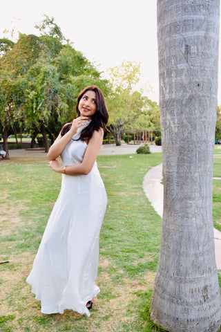 Ivory Aura Satin Gown
