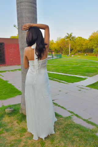Ivory Aura Satin Gown