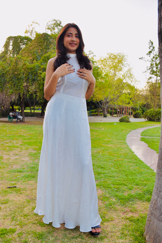 Ivory Aura Satin Gown