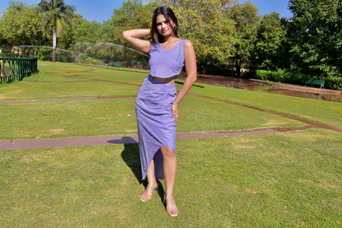 Violet Shine Cotton Co-ord