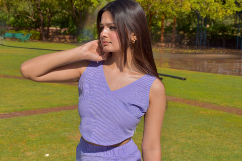 Violet Shine Cotton Co-ord