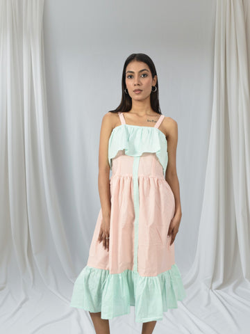 Mint Blush Ruffle Midi Dress