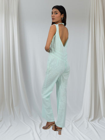 Mint Breeze Cotton Jumpsuit