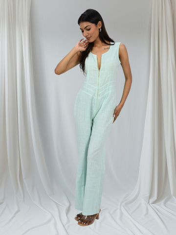 Mint Breeze Cotton Jumpsuit