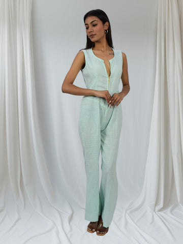 Mint Breeze Cotton Jumpsuit