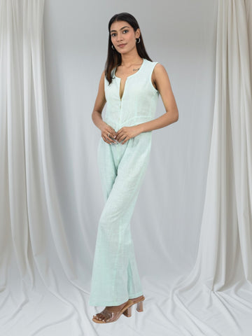 Mint Breeze Cotton Jumpsuit